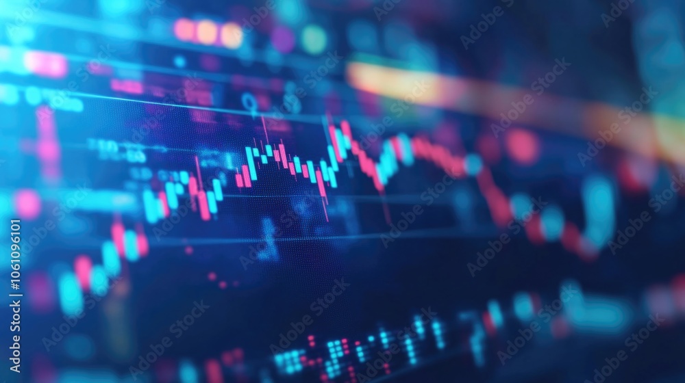 Digital representation of stock market performance and financial data. Digital representation of stock market performance and financial data.