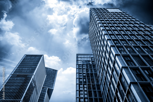 Captivating Modern Skyscrapers Under Dramatic Clouds