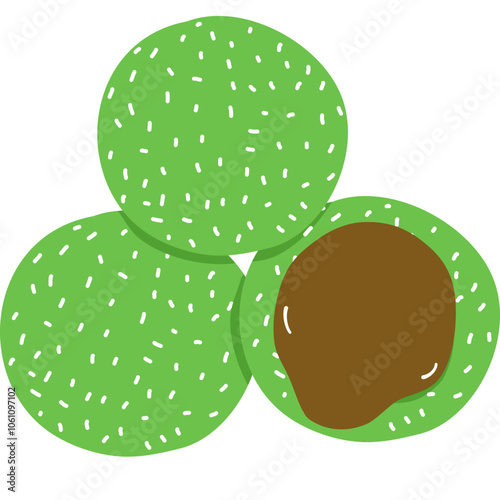 Illustration of traditional Indonesian snack, Kelepon photo