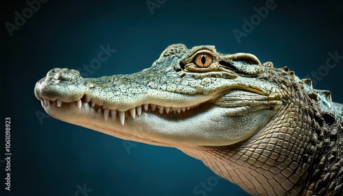 High definition of a crocodile emoji, expression, unique concept, canvas, high quality, high