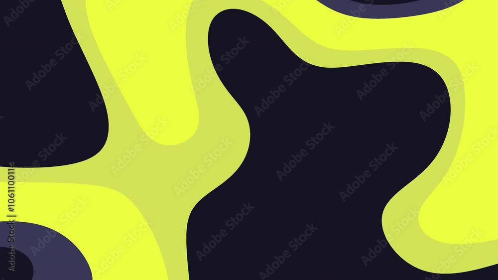 Abstract motion animation featuring a wavy pattern background in lime green and dark blue tones, creating a vibrant and dynamic visual effect.