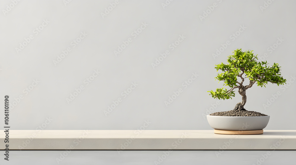 Bonsai Tree on the Table with Text Space: A Serene and Elegant Setting for Mindfulness and Tranquility Bonsai Tree on the Table with Text Space: A Serene and Elegant Setting for Mindfulness and Tranquility