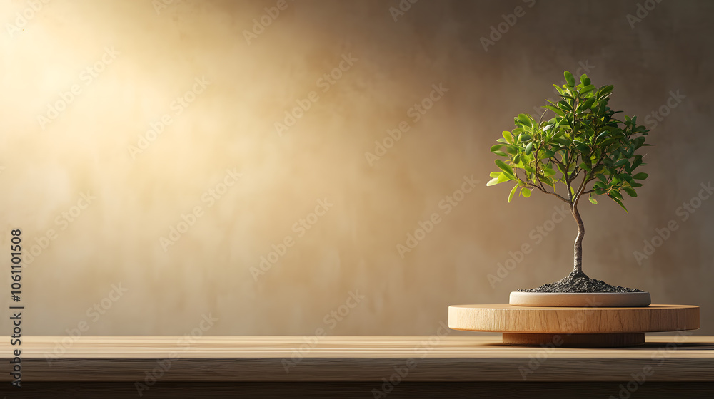 Bonsai Tree on the Table with Text Space: A Serene and Elegant Setting for Mindfulness and Tranquility Bonsai Tree on the Table with Text Space: A Serene and Elegant Setting for Mindfulness and Tranquility