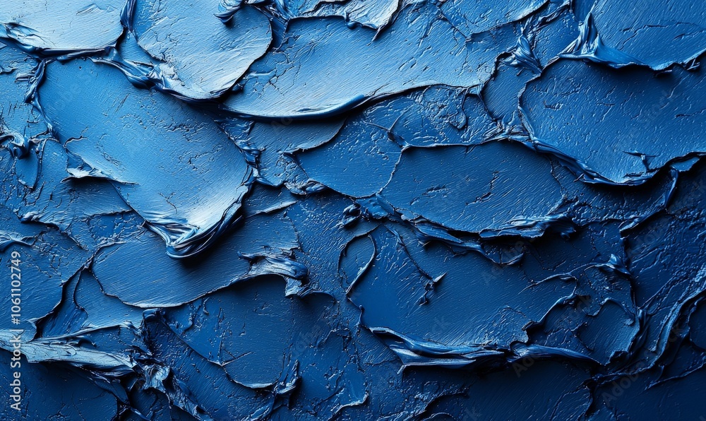 Close-up of textured blue paint, showcasing an abstract artistic surface. Close-up of textured blue paint, showcasing an abstract artistic surface.