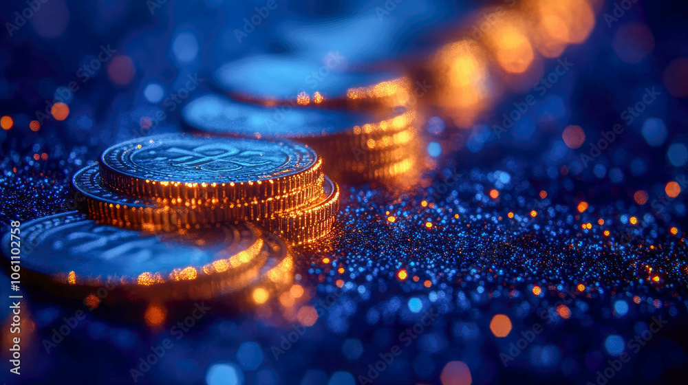 Rows of stacked golden coins with a soft bokeh background, symbolizing wealth, finance, and financial growth Rows of stacked golden coins with a soft bokeh background, symbolizing wealth, finance, and financial growth