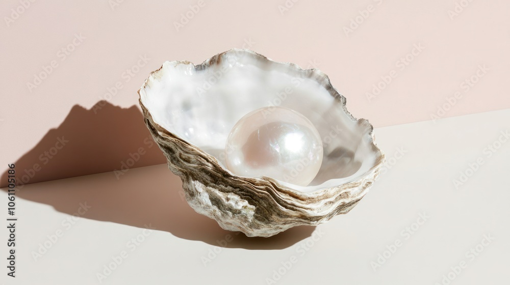 A Pearl Resting Inside a Rough Oyster Shell A Pearl Resting Inside a Rough Oyster Shell