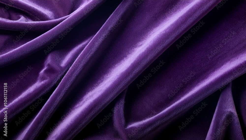 Fototapeta premium 濃い紫色のベロア素材、光沢感と柔らかさが絶妙に絡み合う触れ心地の良いテクスチャデザイン