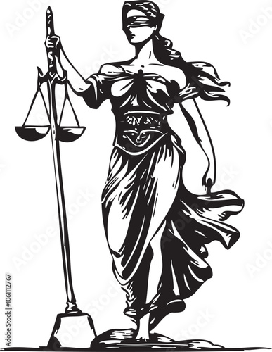 lady justice with scale vector