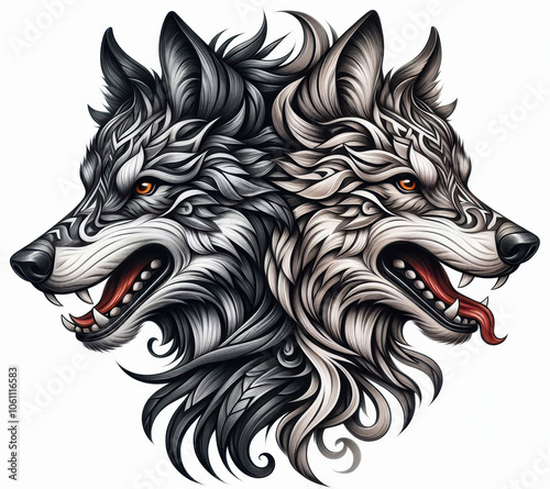 Wallpaper Mural TRIBAL TATOO トライバル タトゥ 狼 wolf Torontodigital.ca