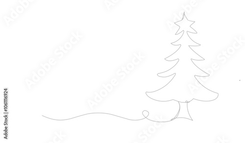 Christmass tree art line.