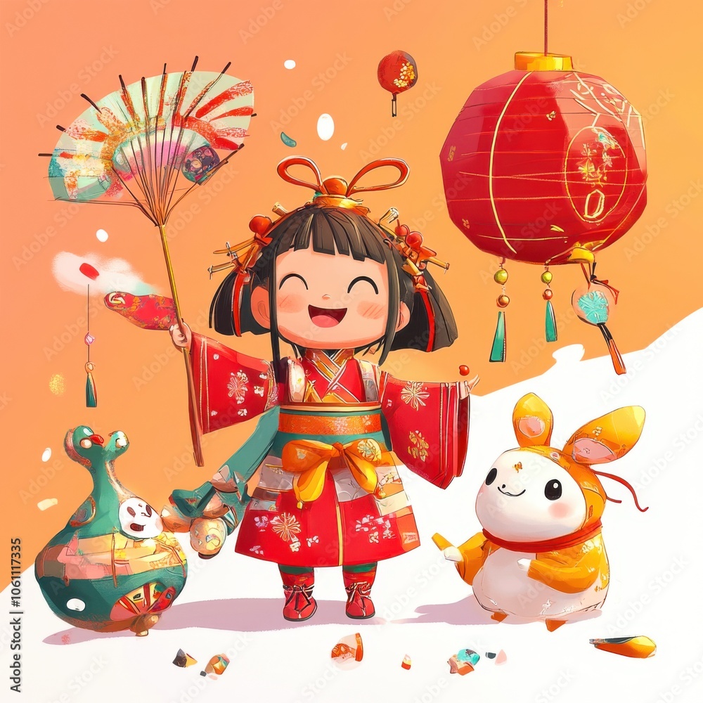 Fototapeta premium Celebrate lunar new year with generative ai create unique art for chinese new year festivities