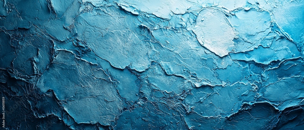 Textured blue surface resembling layered paint or ice.