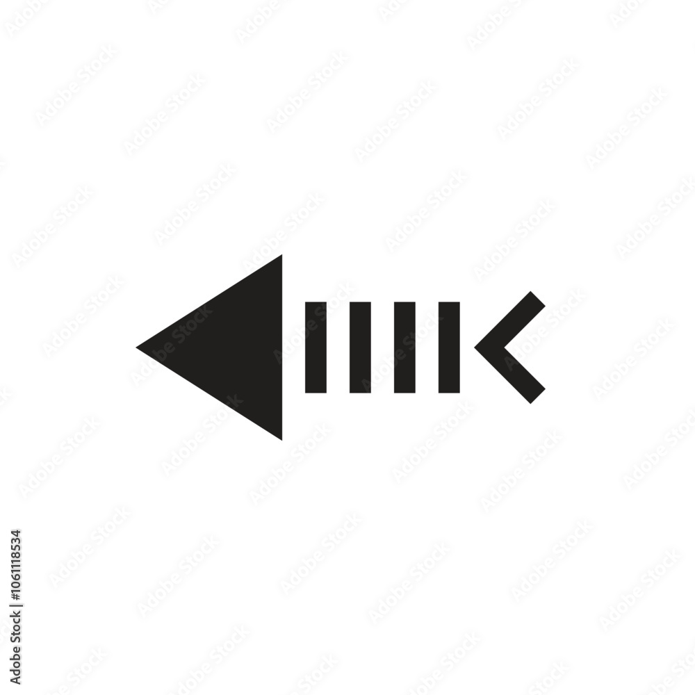 Logo or icon fish bone geometric shape with blank background Logo or icon fish bone geometric shape with blank background