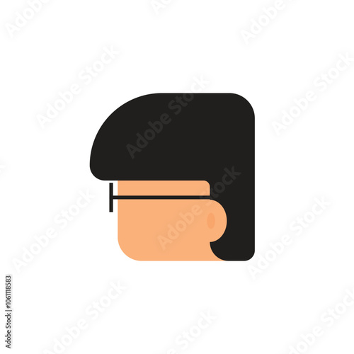 Logo or icon professor or scientist wear eyeglass unique minimalist design with blank background