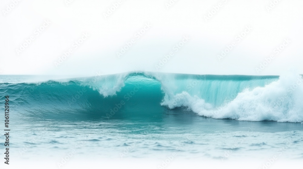 Turquoise Ocean Waves with Foam Cresting Isolated on White Background Nature's Power Turquoise Ocean Waves with Foam Cresting Isolated on White Background Nature's Power