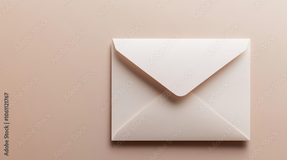White Envelope on a Pale Pink Background White Envelope on a Pale Pink Background