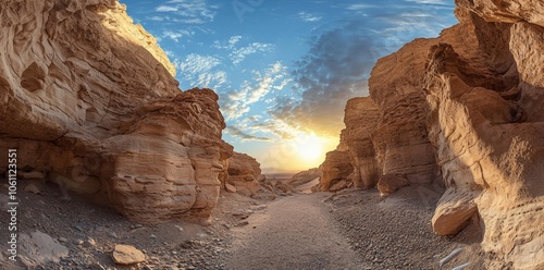 Explore Wadi Disah in Tabuk, Saudi Arabia, a breathtaking canyon boasting unique rock formations and breathtaking views that beckon adventurers. photo