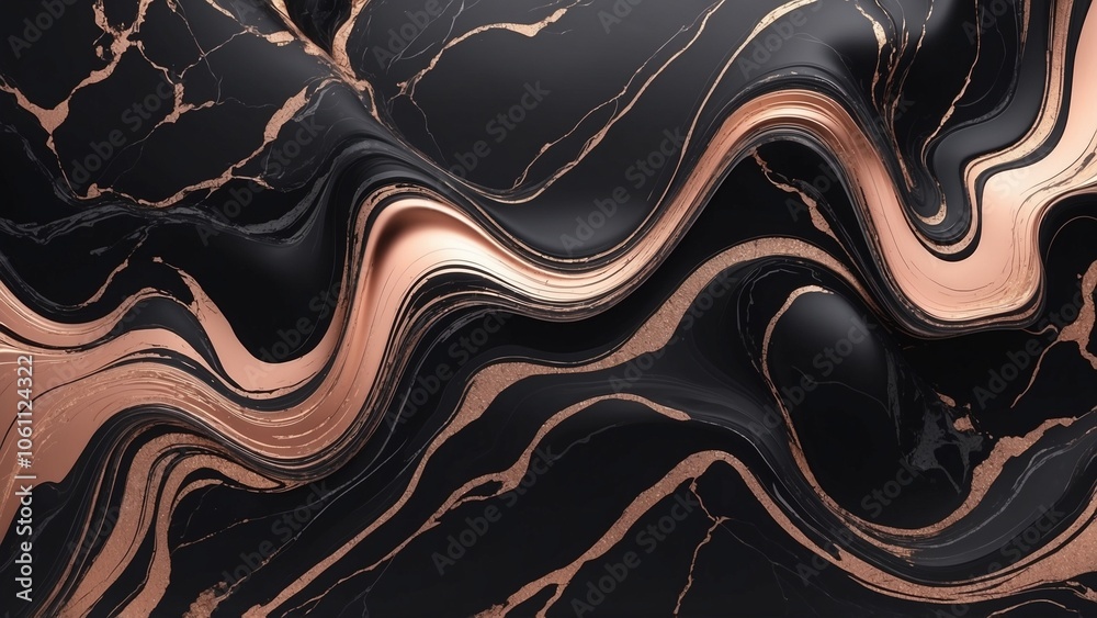Obraz premium Black and rose gold marble background