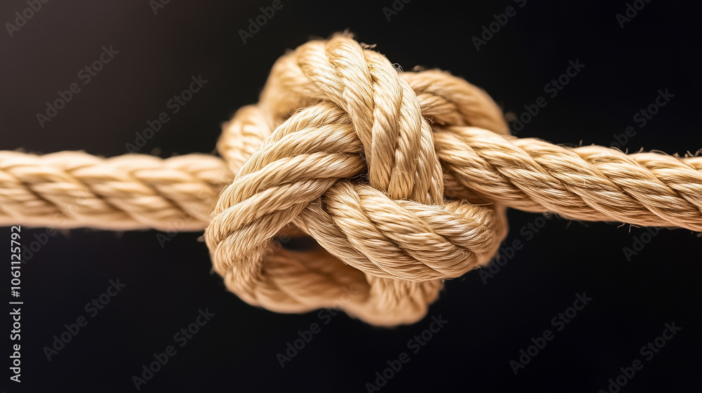 Intricate ropes entwined to form a robust knot, showcasing skillful craftsmanship and artistry in detail Intricate ropes entwined to form a robust knot, showcasing skillful craftsmanship and artistry in detail