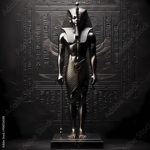 3d render of a pharaon statue