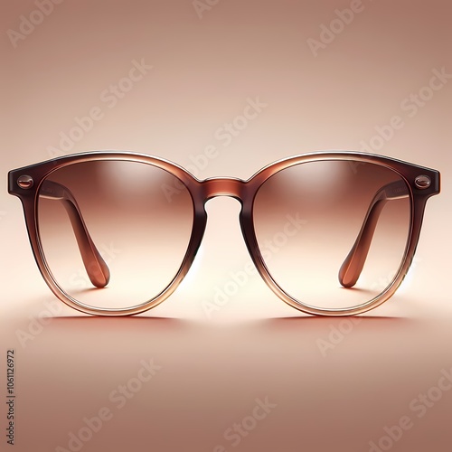 glasses on brown background