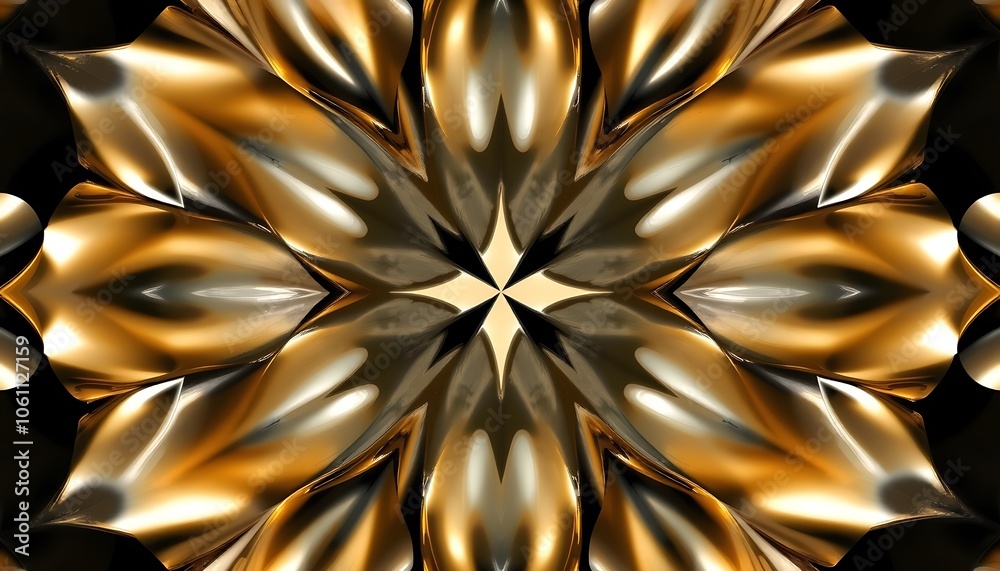A symmetrical pattern of reflective surfaces that create a mesmerizing visual effect.