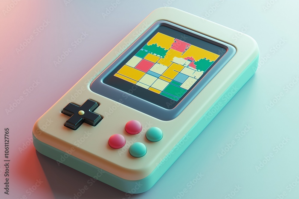 Portable Handheld Gaming Console with High-Resolution Display and Controls