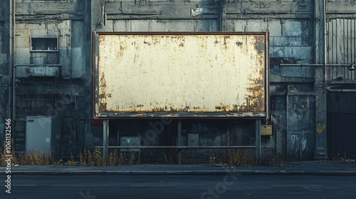 Vintage billboard on worn concrete wall