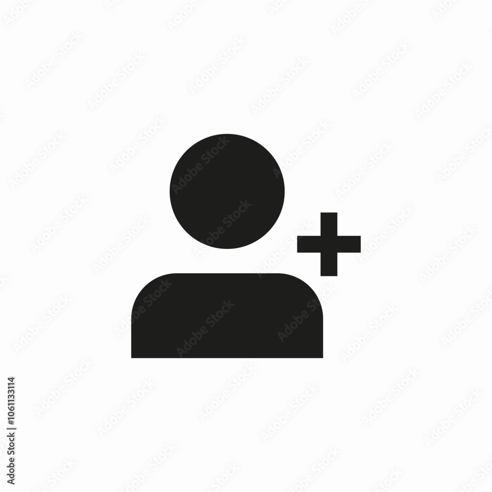 add user plus icon sign vector