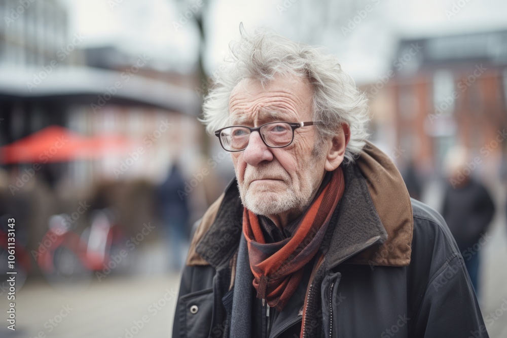 Portrait of a senior man with eyeglasses in the city Portrait of a senior man with eyeglasses in the city