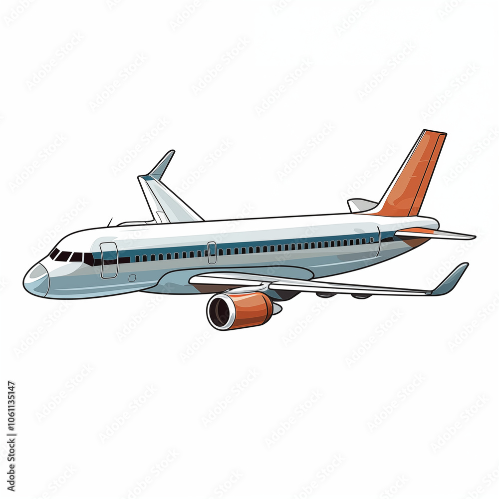 A cartoon airplane flying in a clear blue sky during daytime across the horizon A cartoon airplane flying in a clear blue sky during daytime across the horizon