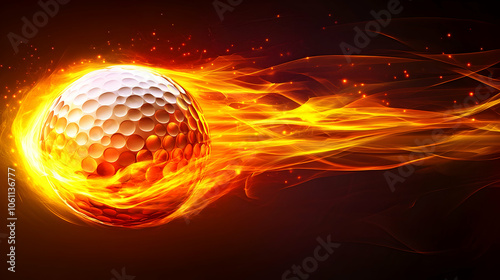 Golf Ball on Fire, flames, sport, game, competition, winner