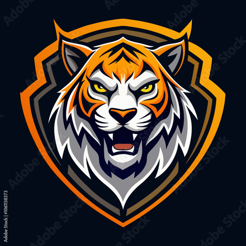 A fierce tiger logo designed for modern esports, showcasing vibrant colors and a striking expression suitable for competitive gaming