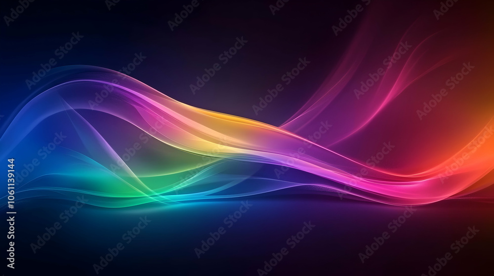 Abstract Colorful Waves on Dark Background, curve, design, digital art, graphic, illustration Abstract Colorful Waves on Dark Background, curve, design, digital art, graphic, illustration
