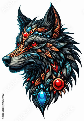 Wallpaper Mural TRIBAL TATOO トライバル タトゥ 狼 wolf Torontodigital.ca