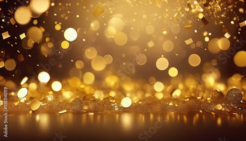 Bright gold party sparkling party confetti background
