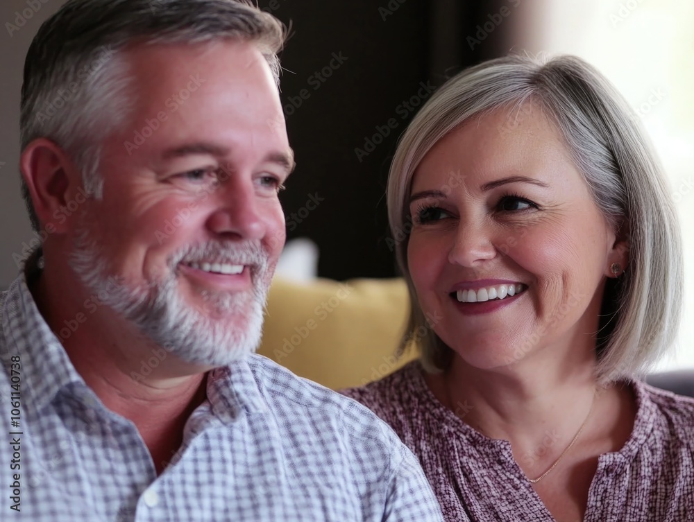 Man and woman sharing a joyful moment indoors. Man and woman sharing a joyful moment indoors.