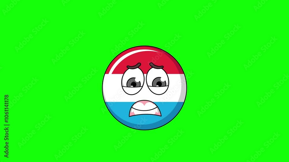 luxembourg cartoon with a face screaming in fear, emoji emoticon animation luxembourg cartoon with a face screaming in fear, emoji emoticon animation