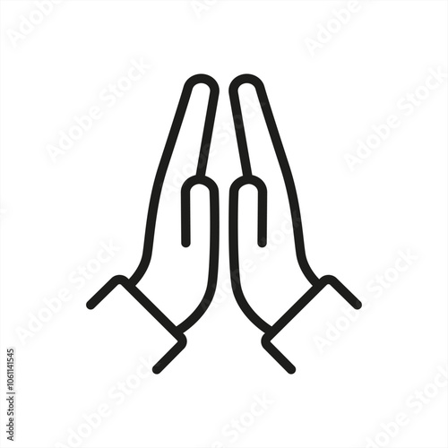 Hands namaste sign on white background. Flat vector namaste icon symbol sign from modern india and holi collection for mobile concept and web apps design. Vector 10 eps.