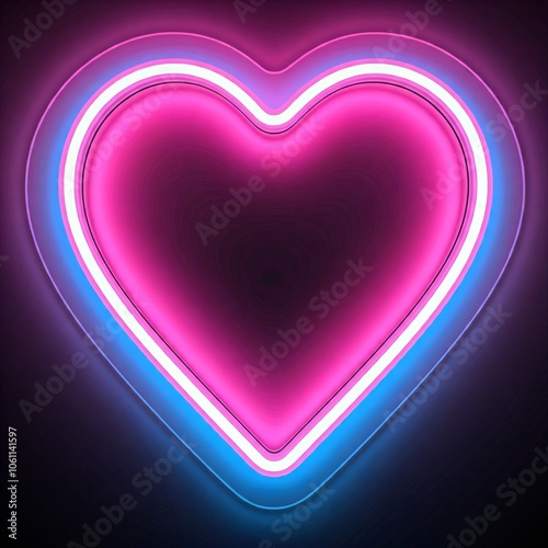 neon heart sign on dark background