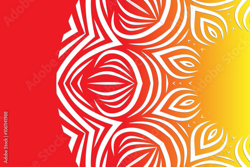 Beautiful colourful caleidoscope gradient flower art batik ethnic dayak borneo pattern background	