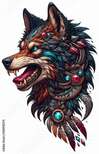 Wallpaper Mural TRIBAL TATOO トライバル タトゥ 狼 wolf Torontodigital.ca