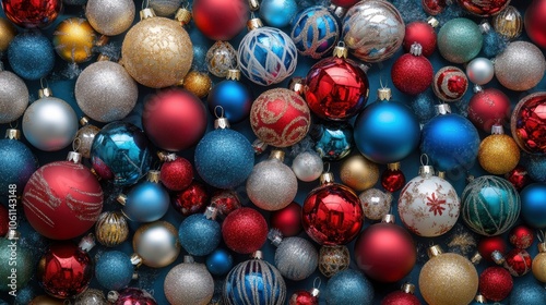 Seamless background of Christmas New Year decoration ornament.