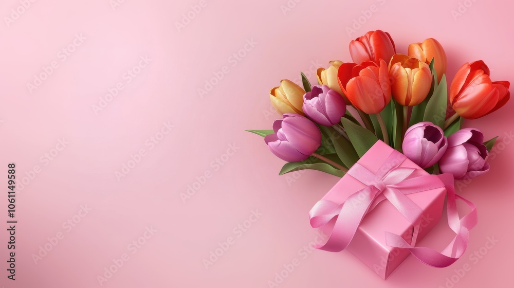 Lovely pink feminine tone gift box for Valentine’s Day, Mother's Day. Lovely pink feminine tone gift box for Valentine’s Day, Mother's Day.