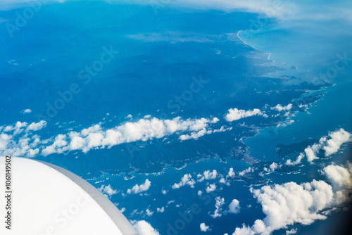 飛行機から見た紀伊半島の景色