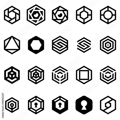 Logo designs Vector abstract of hexagon