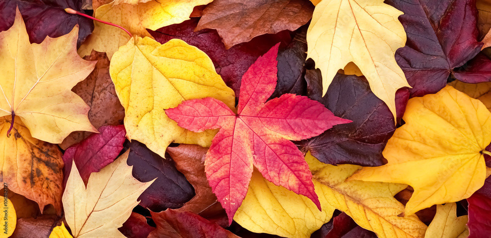 Maple leaves with autumn colors Maple leaves with autumn colors