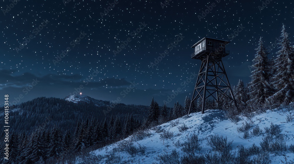 Night Sky Above Lookout Tower Night Sky Above Lookout Tower