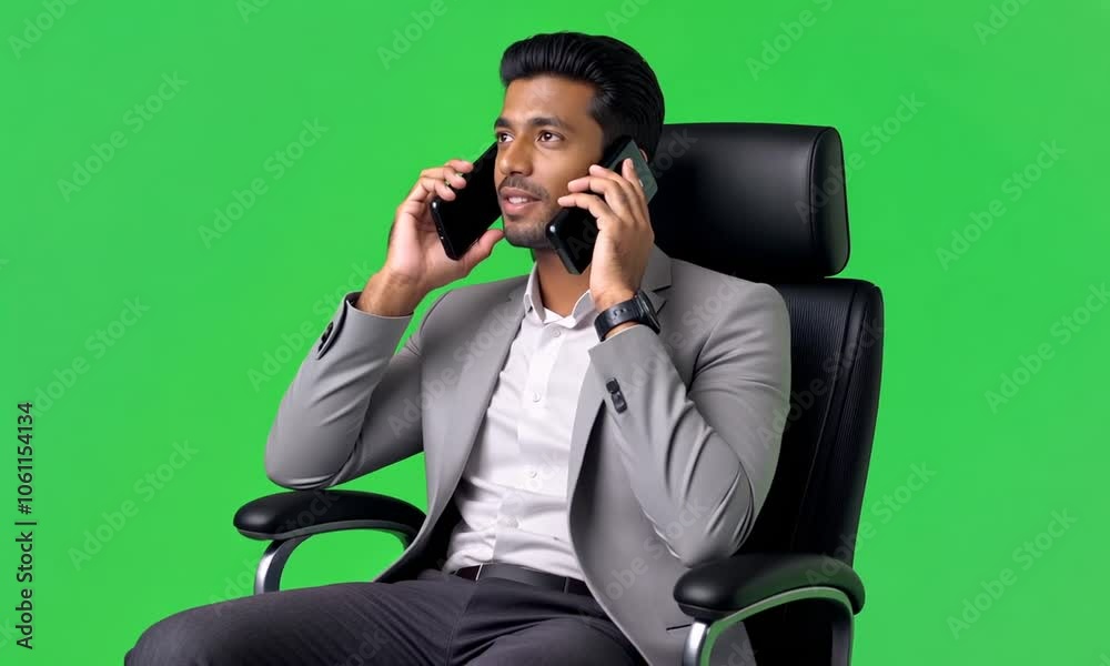 business man, green screen