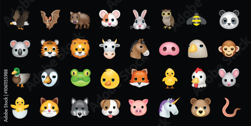 Animal Vector Emoji Set